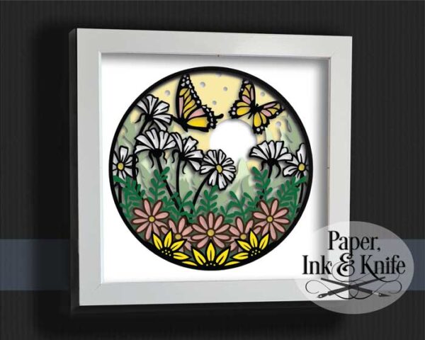 Butterfly Garden Shadowbox Template