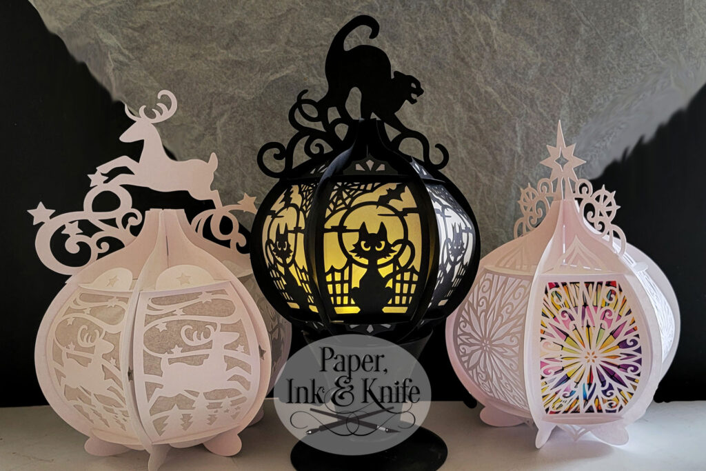 Beautiful Paper Lanterns, Black Cat, Star and Reindeer