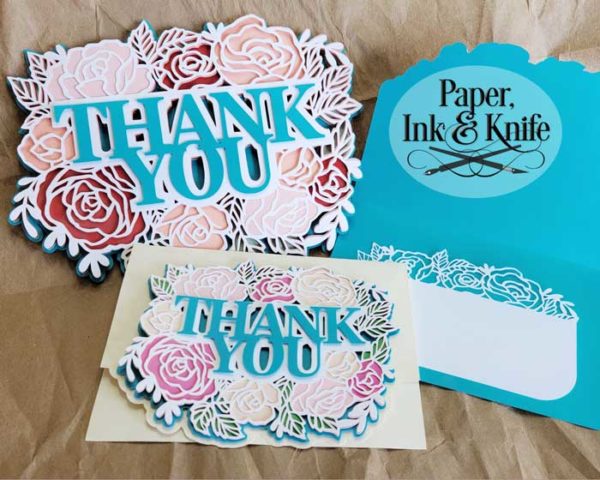 Thank you roses layered papercut