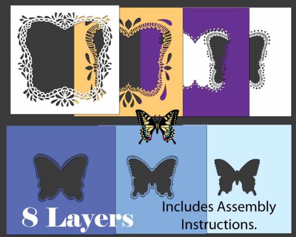Butterfly Shadowbox Template Layers
