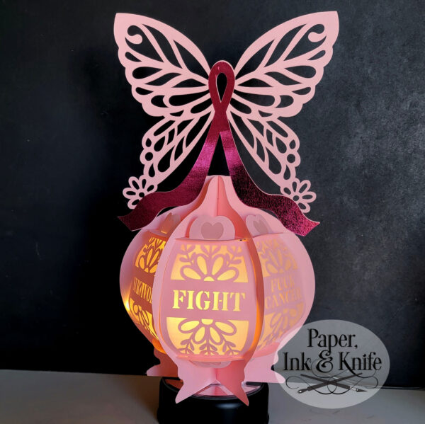 Breast Cancer Butterfly Lantern