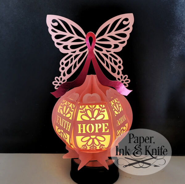 Breast Cancer Butterfly Lantern