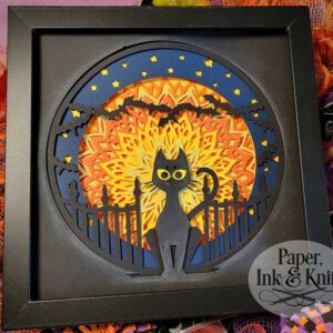 Cat Moon Shadowbox Template