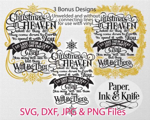 Christmas In Heaven Single Layer Template all the versions