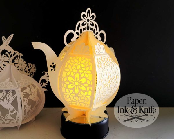 Daisies Teapot Lantern Template