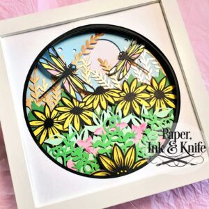 dragonfly garden shadowbox template