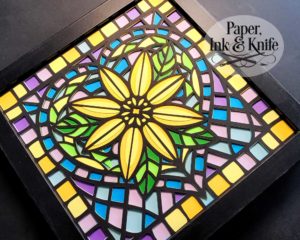 Sunflower Heart Stained Glass Template