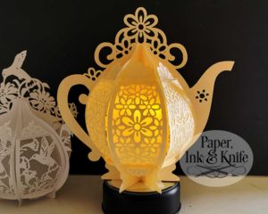 Daisies Teapot Lantern Template
