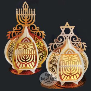 3D Menorah Lantern Tamplate