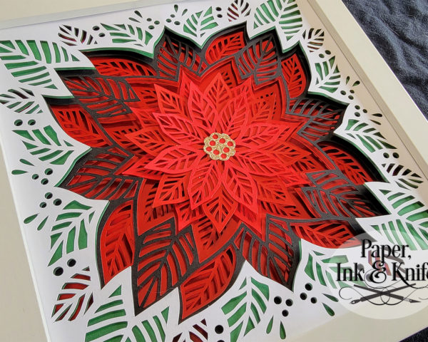 Poinsettia Shadowbox Template Red Detail