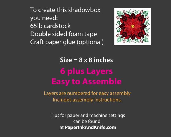 Poinsettia Shadowbox Template Info