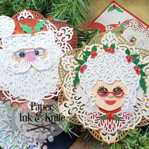 Santa and Mrs Claus Ornament set