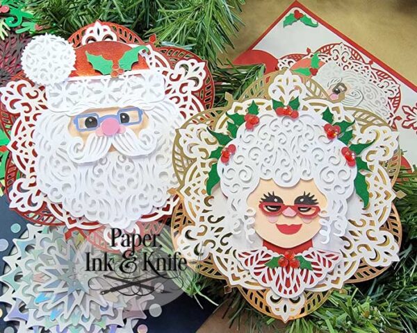 Santa and Mrs Claus Ornament set