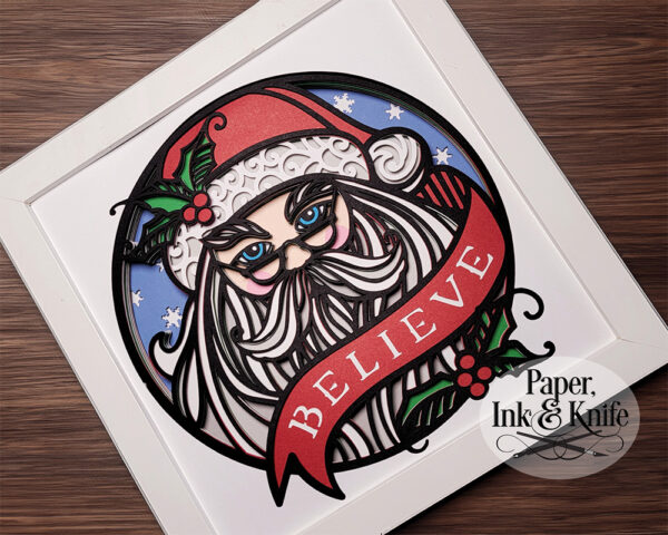 Santa 3D papercut Template