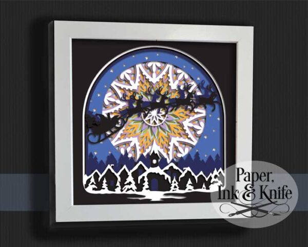 Santa Moon Shadowbox Template framed