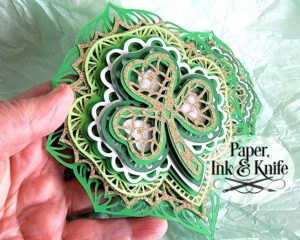 Shamrock Lacy Ornament 3D Papercut Template