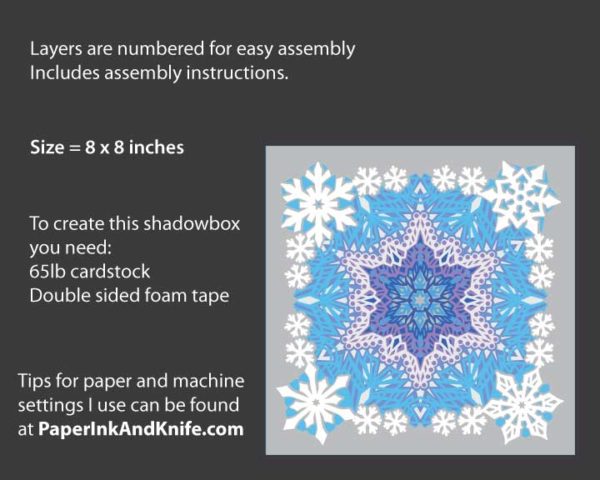 snowflake Shadowbox Template Info