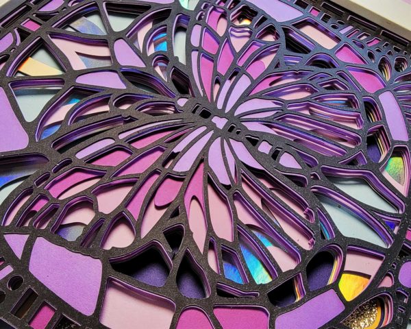 Stained Glass Butterfly Shadowbox Template Detail