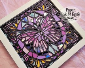 Stained Glass Butterfly Shadowbox Template