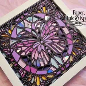 Stained glass style butterfly shadowbox template