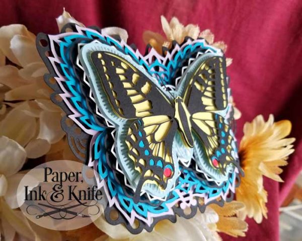 Swallowtail Butterfly 3D papercut SVG