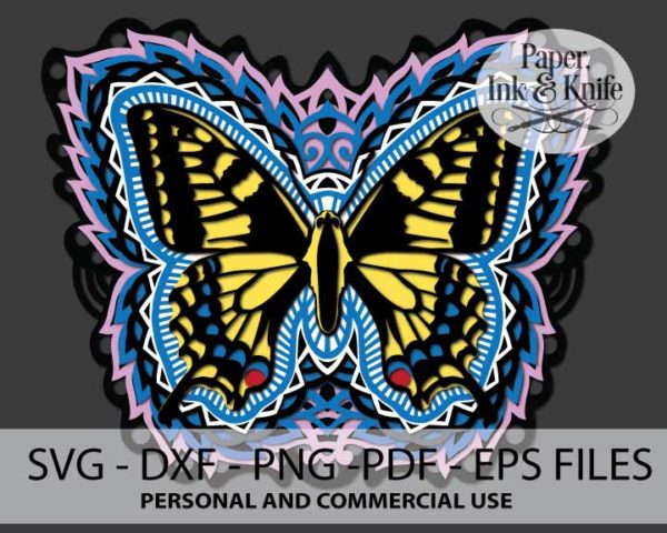 Swallowtail Butterfly 3D papercut SVG lFiles